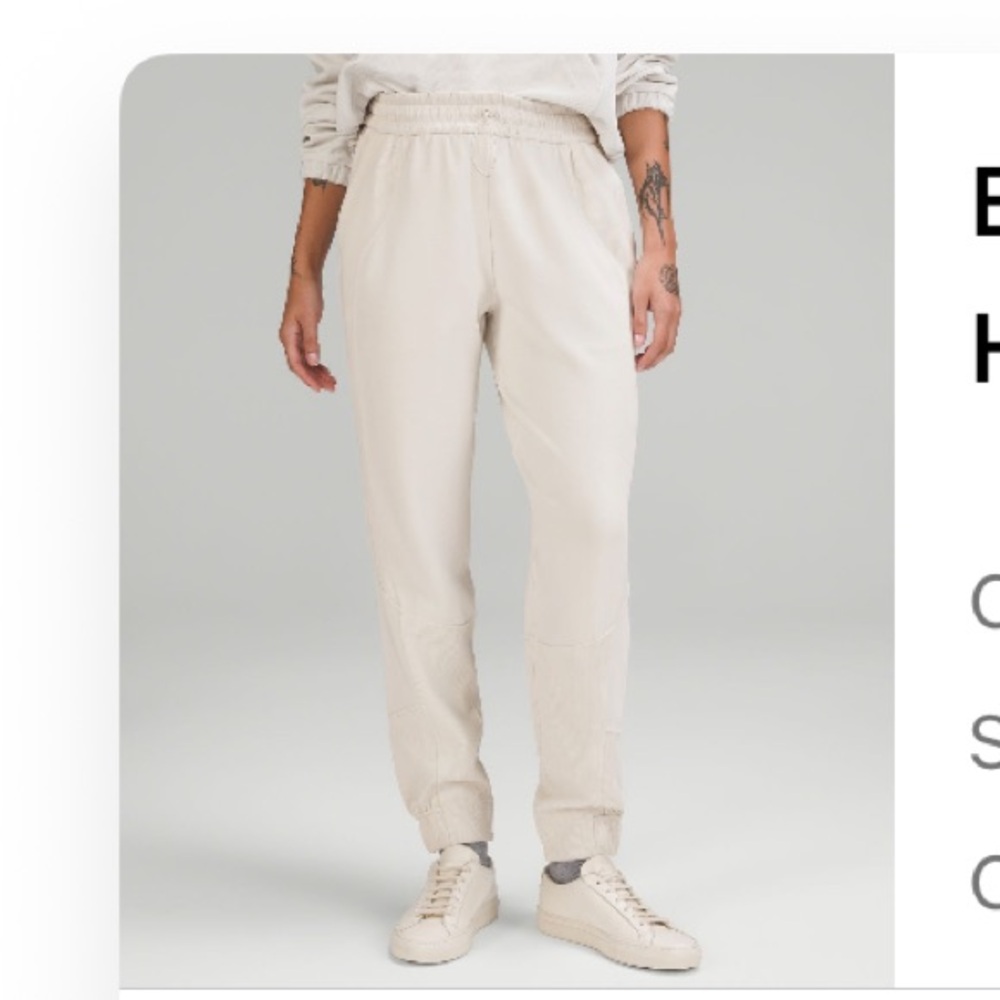 Lululemon SET Brushed Softstreme Ribbed  Jogger white opal sweatpant and hoodie